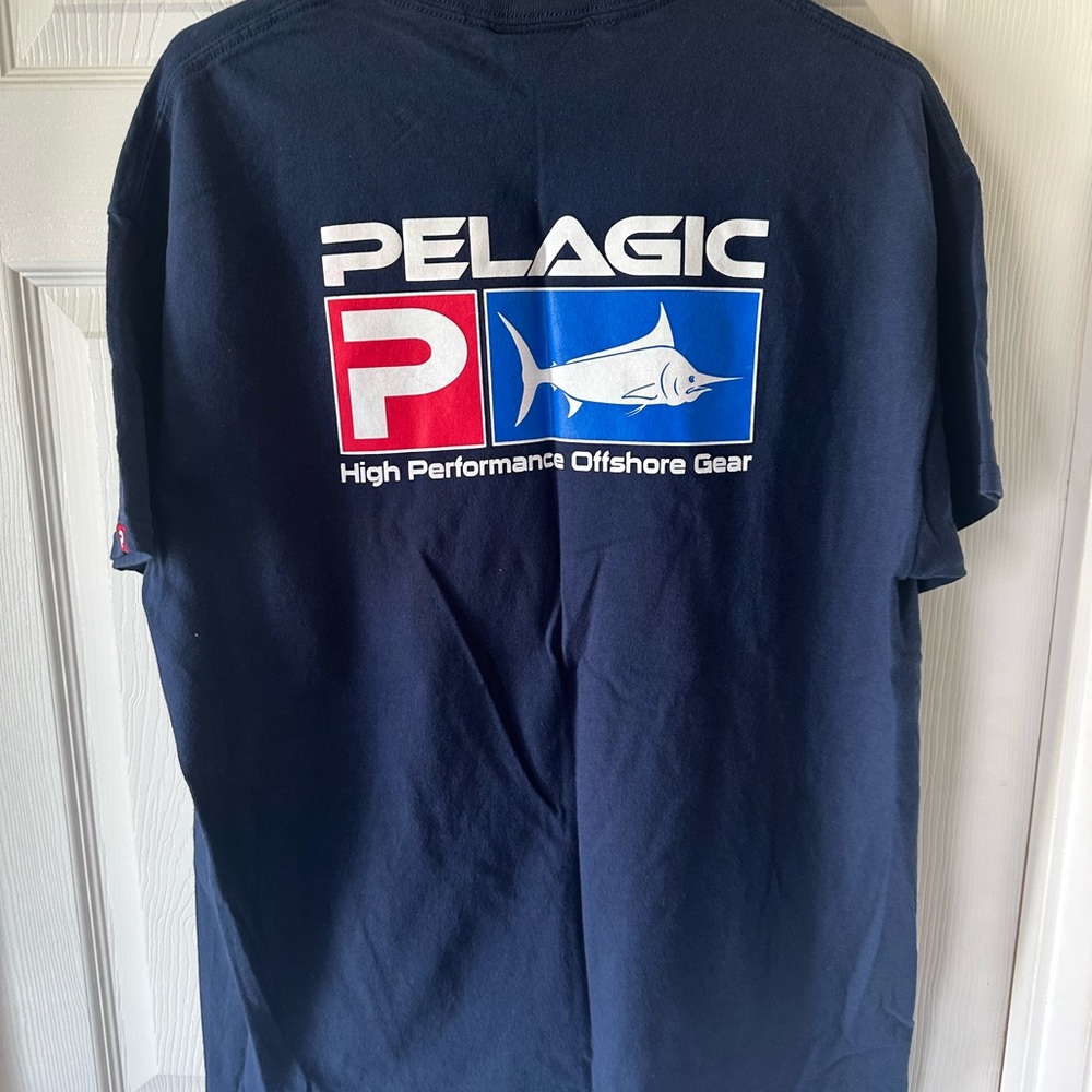 Ag Adriano Goldschmied Navy Blue Fishing T-Shirt good condition